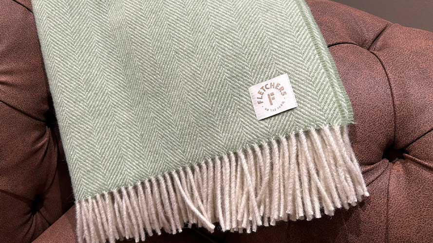 Wool Blanket Peppermint | Products | Fletchers on the Farm